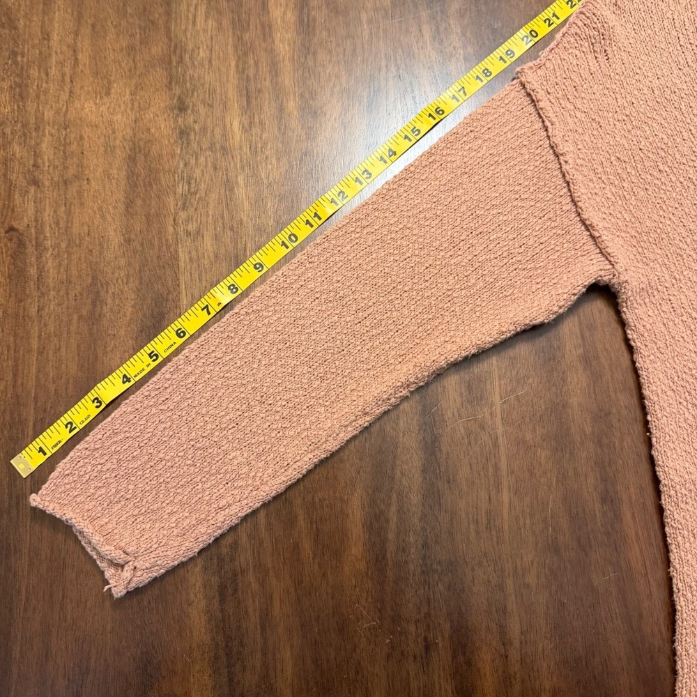 Aerie Womens Textured Scoop Neck Oversized Pullover Sweater Peach Cozy XS - Picture 6 of 7